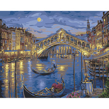 40x50 Venice night mass effect wall Oil Painting Coloring By Numbers on Canvas art home decor Modular poster pictures DY457 2024 - buy cheap