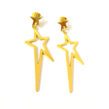 Женские серьги-пусеты со звездным рисунком, из нержавеющей стали золотого цвета 316L, Прямая поставка 2024 - купить недорого
