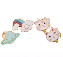 Timlee X025  Free shipping Dedicate Planet Cloud Fortune Cat Brooch Pins,Fashion Jewelry Wholesale 2024 - buy cheap