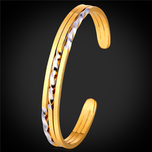 Pulseira de punho de dois tons, pulseira da moda, cor dourada, estilo exclusivo, presente vogue para mulheres gh1557 2024 - compre barato