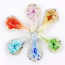 QianBei оптовая продажа 6 шт. ручная работа муранский лэмпворк стекло смешанные цвета S Glory 3D цветок кулон подходит ожерелье подарок 2024 - купить недорого