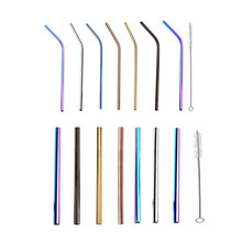 4pcs/pack Reusable Metal Drinking Straws 304 Stainless Steel Sturdy or Upright Drinks Straw for Mugs with Cleaning Brush 2024 - buy cheap