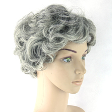 Gray Hair Short Women Wig Black Mix White Synthetic Hair Heat Resistant Hair Curly Grey Wigs 2024 - buy cheap