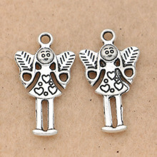 10Pcs Tibetan Silver Plated Angel Fairy Charms Pendants fit European Brackelet Jewelry Making DIY Findings Handmade 2024 - buy cheap