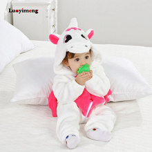 Peleles de franela con dibujos de unicornio para bebé, ropa infantil, pijama de bebé, mono, 2021 2024 - compra barato