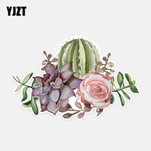 YJZT 13*8.4CM Unique Cactus Flowers Decor Car Stickers High Quality Decoration 11A0891 2024 - buy cheap