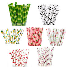 25pcs/lot Bamboo Birch Wood Pineapple Paper Straws For Birthday Wedding Decorative Party Supplies Design Drinking Straws 2024 - buy cheap