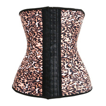 Novo estilo espartilho modelador feminino de látex leopardo estampado, cintas cincher de borracha, treinador de cintura, emagrecimento, cinta sexy 2024 - compre barato