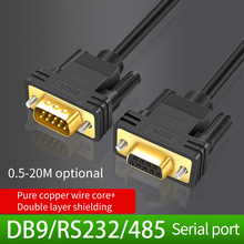 Cabo db9 de cobre puro e rs232, fio de cobre macho para fêmea e macho, 9 pinos 485, cabo industrial, grau cruzado