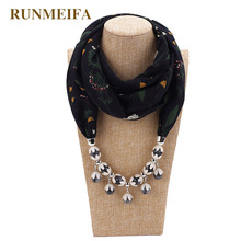 RUNMEIFA Decorative Scarf Bohemian Chiffon Necklace Scarf Beads Pendant Women Scarf Spring Muslim Head Scarves Hijab Accessories 2024 - buy cheap