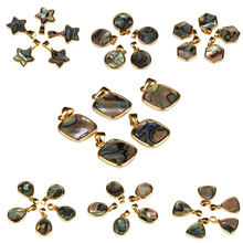 round oval star waterdrop square natural multi colors abalone shell beads pendant charms for choker necklace earring jewelry DIY 2024 - buy cheap