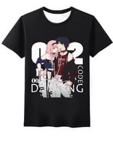 High-Q Unisex Anime DARLING in the FRANXX 002 T-Shirt Tee T Shirt Cartoon HIRO ZERO TWO ICHIGO T-Shirt Tee T Shirt 2024 - buy cheap
