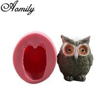 Aomily 3D Owl Silicone Chocolate Fondant Animals Mould Candle Soap Polymer Clay Mold Crafts DIY Forms Soap Base Kitchen Tools 2024 - buy cheap