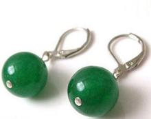 ry00651 10MM Natural Green  Round Beads  Leverback Earrings 2024 - buy cheap