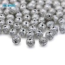 JAKONGO Spacer Beads Antique Silver Plated Loose Beads for Jewelry Making Bracelet Jewelry Accessories Handmade Craft 7mm 20pcs 2024 - купить недорого