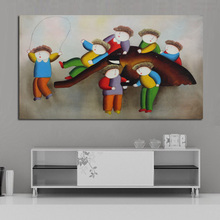 Pinturas artísticas al óleo pintadas a mano para niños, imágenes de pared de alta calidad sobre lienzo para decoración del hogar y habitación de niños 2024 - compra barato
