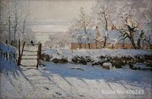 Lienzo de arte en línea de Claude Monet, pinturas de la urraca, pintado a mano de alta calidad 2024 - compra barato