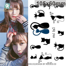 Body Art wterproof temporary tattoos for men and women simple 3D black cat design small tattoo sticker Wholesale HC1183 2024 - buy cheap