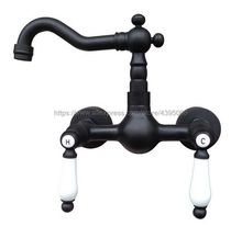 Grifo giratorio 360 para bañera de baño Torneira, montaje en pared, grifo de fregadero de bronce negro frotado con aceite, grifo mezclador Bnf522 2024 - compra barato