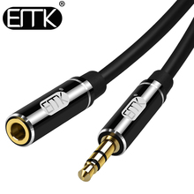 Удлинительный кабель EMK Jack 3,5 мм Aux для наушников, Удлинительный кабель для iPhone 6, 6s, Xiaomi redmi 5 plus, Huawei P20 lite, аудиокабель 2024 - купить недорого