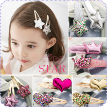 Horquillas bonitas con forma de estrella para niña, accesorios para el pelo de princesa, horquillas con forma de corazón, corona, BB, accesorios para el cabello, 2 uds. 2024 - compra barato