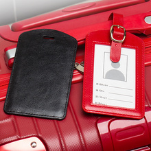 Rojo suave conveniente con correas de colores Etiquetas de equipaje etiquetas de nombres de equipaje maleta dirección portaetiquetas accesorios de viaje 2024 - compra barato