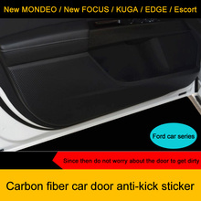 QHCP Car Door Anti-Kick Film Stickers Door Edge Protection Carbon Fiber For Ford Focus Everest Mondeo Escort EDGE YIBO KUGA 4Pcs 2024 - buy cheap