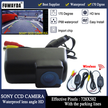Câmera traseira fuwayda 2.4hg, câmera traseira sem fio hd sony ccd com linhas de estacionamento para ford transit connect 2014-2019 2024 - compre barato