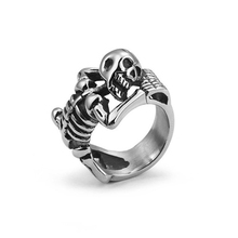 Готическое кольцо из нержавеющей стали с черепом, мужское кольцо в стиле панк-рок, кольцо на палец, мужское кольцо большого размера 7-12, мужские ювелирные изделия 2024 - купить недорого