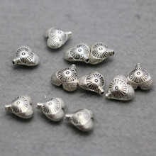 5PCS Wholesale heart DIY Alloy Metal Fittings for Accessory components Findings Silver-plate Findings button jewelry 12*13mm 2024 - buy cheap