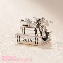 Mother's Day 100% 925 Sterling Silver Cap, Book & Scroll Charm beads Fits Original Pandora bracelets Jewelry Making 2024 - buy cheap