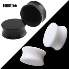 Utimtree-tapones para los oídos de acrílico, simples, negro y blanco, pendiente de túneles, Piercing, expansor de oreja, anillos, joyería corporal, 2 uds. 2024 - compra barato