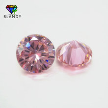 Calidad de 5a 3,0 ~ 16mm suelta piedra rosada CZ brillante redondo corte piedras de Zirconia cúbica sintética gemas para joyería 2024 - compra barato