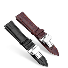 New High Quality Genuine Leather Watchband With Butterfly Buckle Watches Bands 18mm 20mm 22mm watch strap stainless steel clasp 2024 - buy cheap