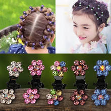Hot 12pcs/pack Crystal Rhinestone Flower Hair Claw Hairpins Hair Accessories Ornaments Hair Clips Hairgrip for Kids Girl 2024 - buy cheap