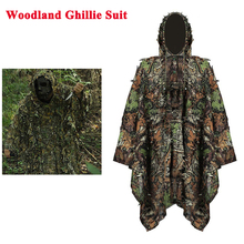 Juego táctico de guerra CS para francotirador al aire libre, traje Ghillie de camuflaje, ropa de caza de bosque de hojas 3D, 90cm X 136cm 2024 - compra barato