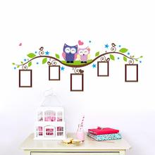Owls moldura adesiva para parede, decoração bedrrom, animais, mural artístico, sala de estar, flor de videira zooyoo1021 2024 - compre barato
