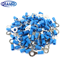 DIANQI RV2-6 Blue Ring insulated terminal Cable Wire Connector 100PCS/Pack suit 1.5-2.5mm Electrical Crimp Terminal 2024 - buy cheap