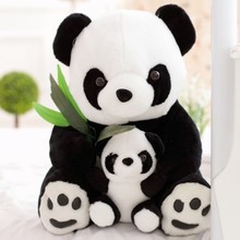 Bonita pose sentado panda mamá abrazo niño muñeca grande 48 cm juguete panda peluche, regalo de cumpleaños x133 2024 - compra barato