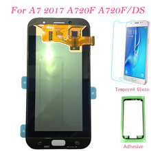 Супер AMOLED ЖК-экран для Samsung Galaxy A720 сенсорный экран дигитайзер ЖК-дисплей для Samsung A7 2017 A720F A720F ЖК-сборка 2024 - купить недорого