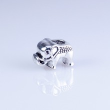 Wholesale 25pcs silver plated  Elephant  beads Big Hole Beads Fit  style  European Bracelet  hole 4.5mm 2024 - buy cheap