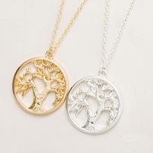 yiustar Beauty  Tree of Life Pendant Necklace Cute Tiny Tree in Circle Necklaces 2017 New Year Gift XL121 2024 - buy cheap