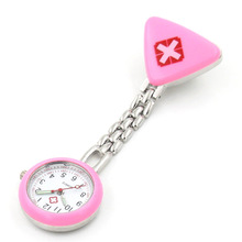 Relógios de quartzo médico hsj88, relógio de quartzo da moda portátil com clip, broche vermelho, pingente, de bolso de enfermeiras, médicos 2024 - compre barato