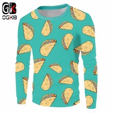 OGKB 2018 Otoño Invierno Casual suéteres sueltos divertido estampado hamburguesa Dumplings 3D sudadera cuello redondo sudaderas con capucha nuevos abrigos Harajuku 2024 - compra barato