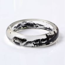 Deer in Forest Bracelets & Bangles for Women Transparent Handmade Black Bangles Fashion Jewelry Best Gift TN-0198 2024 - buy cheap