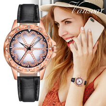 Женские часы с кожаным ремешком Reloj hombre с букетом на свадьбе; Циферблатом аналоговые сплава кварцевые наручные часы, женские часы, стразы horloges B30 2024 - купить недорого