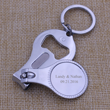 100Pcs Personalized Wedding Souvenir For Guests Customized Wedding Favor Nail Clipper Bottle Wine Opener Keychain Gift With Box 2024 - buy cheap