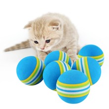 10 шт. интерактивный жевательный шарик для домашних животных кошка собака синий игрушечный шар EVA радужные шары игрушки для кошек погремушка пенопластовый шар принадлежности для обучения 2024 - купить недорого