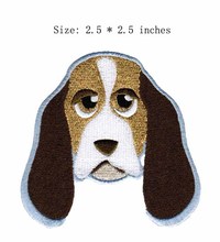 Parche bordado de perro con orejas largas, 2,5 ", ancho/bonito/animal/vida 2024 - compra barato