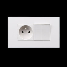 Toma de corriente de pared estándar para el hogar, interruptor europeo con 2 entradas y 1 vía, con Panel de enchufe de pared estándar alemán/francés 2024 - compra barato